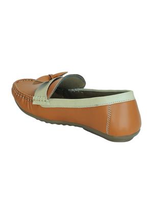 tan faux leather slip on loafers - 16096040 - Standard Image - 3