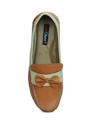 tan faux leather slip on loafers - 16096040 - Standard Image - 4