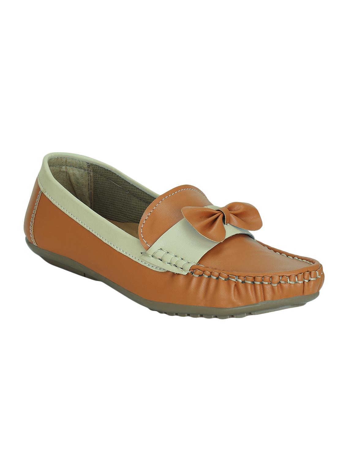 tan faux leather slip on loafers - 16096040 - Zoom Image - 1