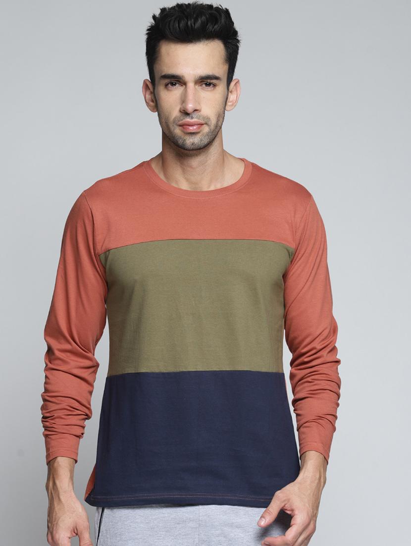multi colored color block t-shirt - 16096138 - Zoom Image - 1