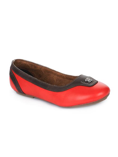 red synthetic slip on ballerina - 16096387 - Standard Image - 1