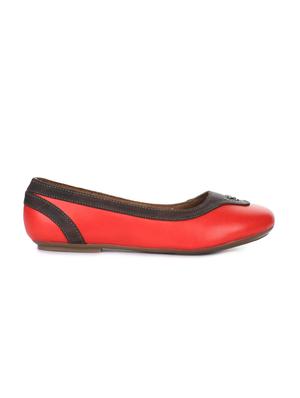 red synthetic slip on ballerina - 16096387 - Standard Image - 2