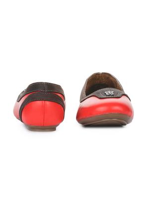 red synthetic slip on ballerina - 16096387 - Standard Image - 3