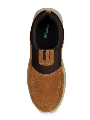 tan suede slip on casual shoes - 16096700 - Standard Image - 4