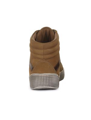 brown leatherette lace up sneakers - 16096807 - Standard Image - 2