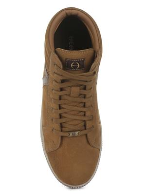 brown leatherette lace up sneakers - 16096807 - Standard Image - 3