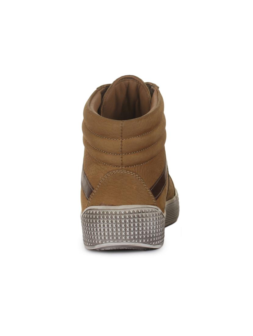 brown leatherette lace up sneakers - 16096807 - Zoom Image - 2
