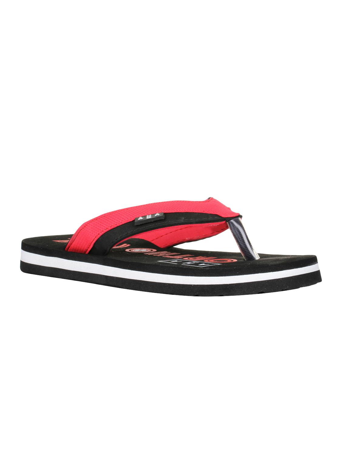 red faux leather slip on flip flops - 16097202 - Zoom Image - 1