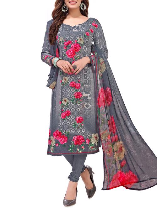 printed unstitched suit set - 16098229 - Standard Image - 1