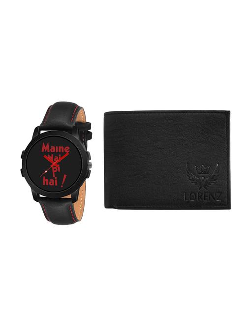 round dial analog watch and wallet combo - 16098410 - Standard Image - 1
