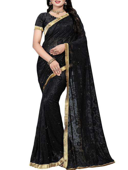 lace border embellished saree with blouse - 16099755 - Standard Image - 1