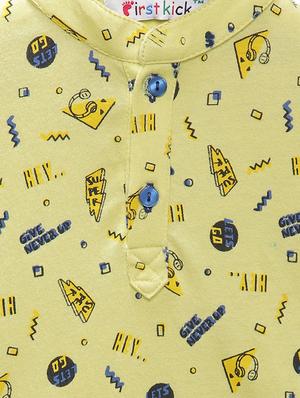 mandarin neck quirky print t-shirt - 16099858 - Standard Image - 3