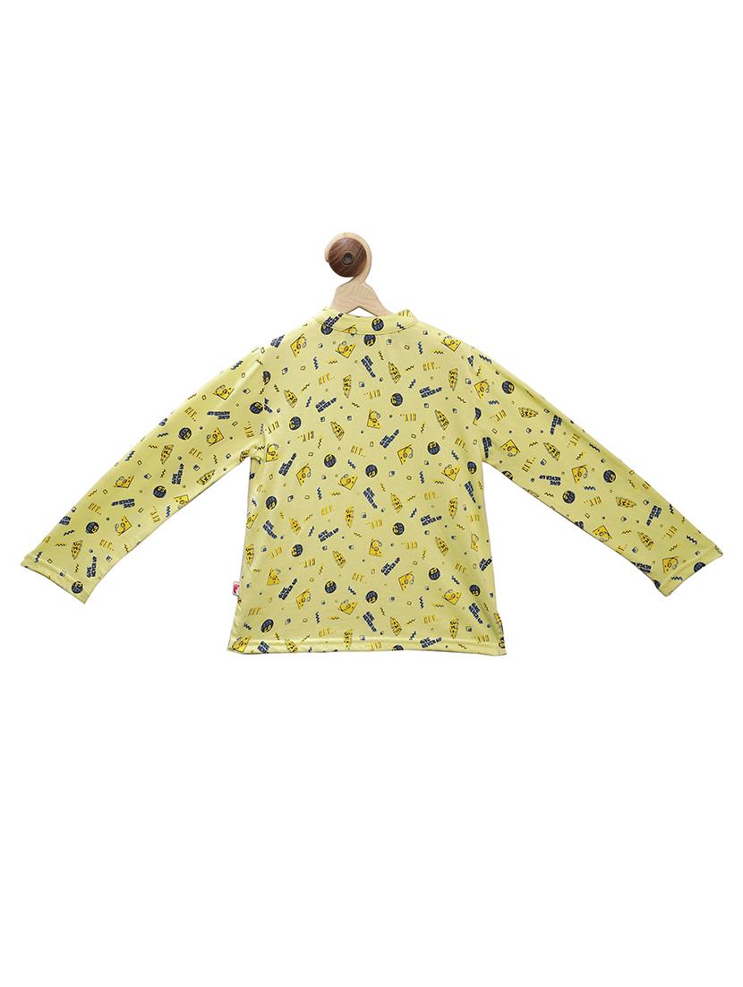 mandarin neck quirky print t-shirt - 16099858 - Zoom Image - 2