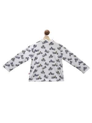 mandarin neck quirky print t-shirt - 16099859 - Standard Image - 2