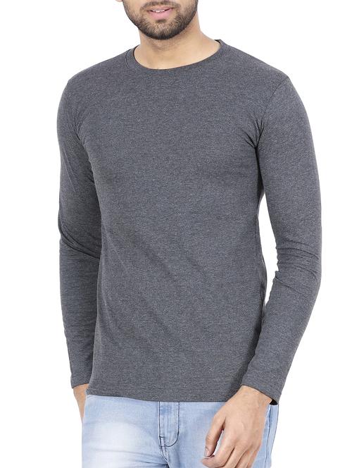 grey solid t-shirt - 16099981 - Standard Image - 1
