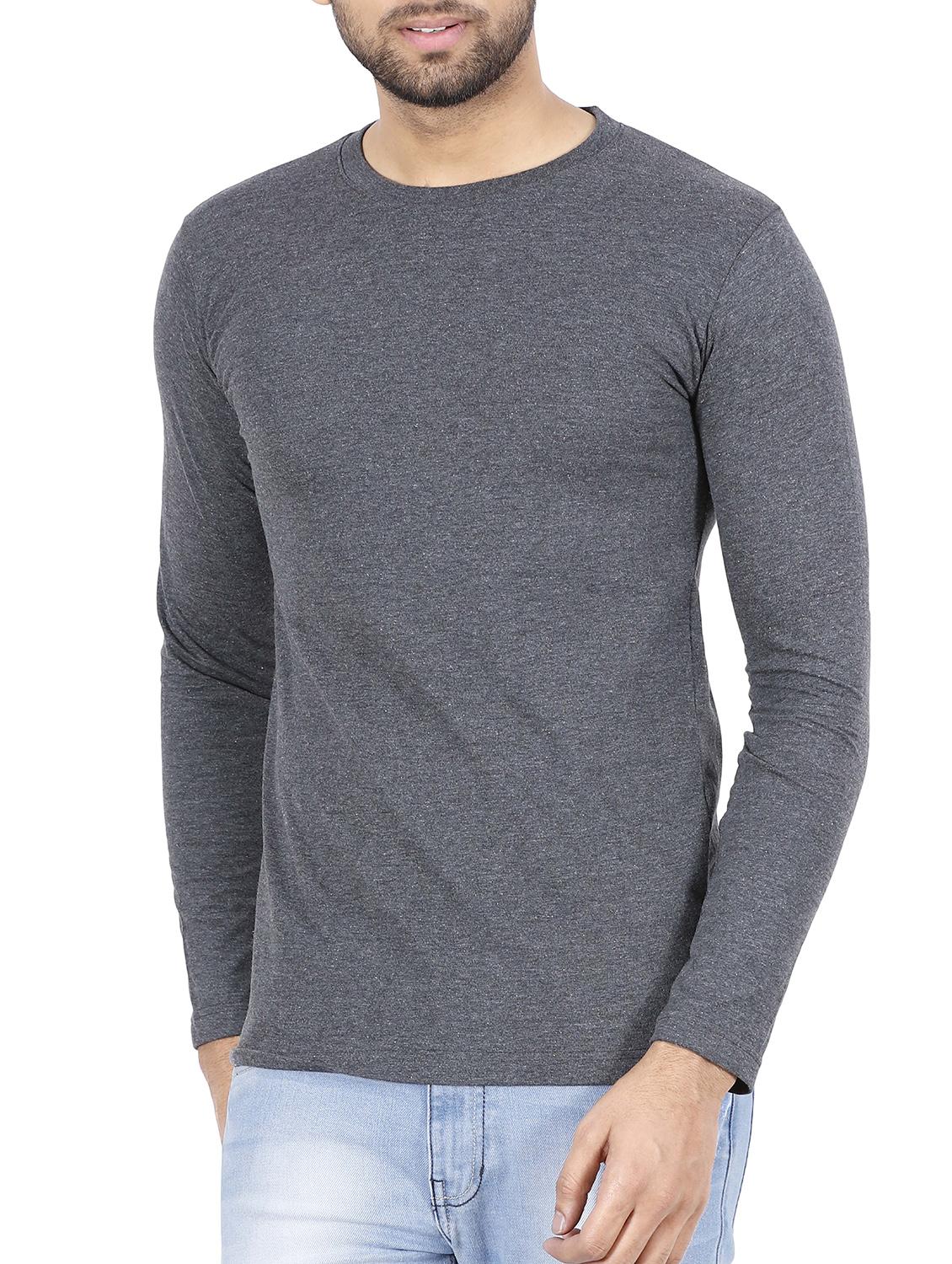 grey solid t-shirt - 16099981 - Zoom Image - 1