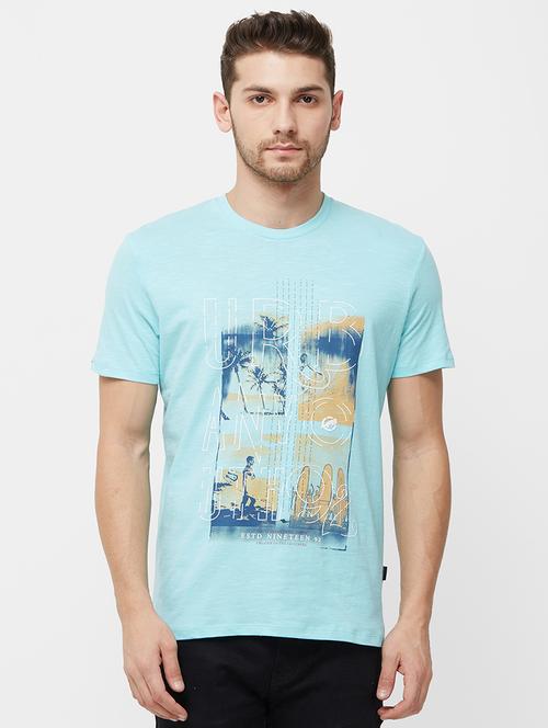 blue front print t-shirt - 16100011 - Standard Image - 1