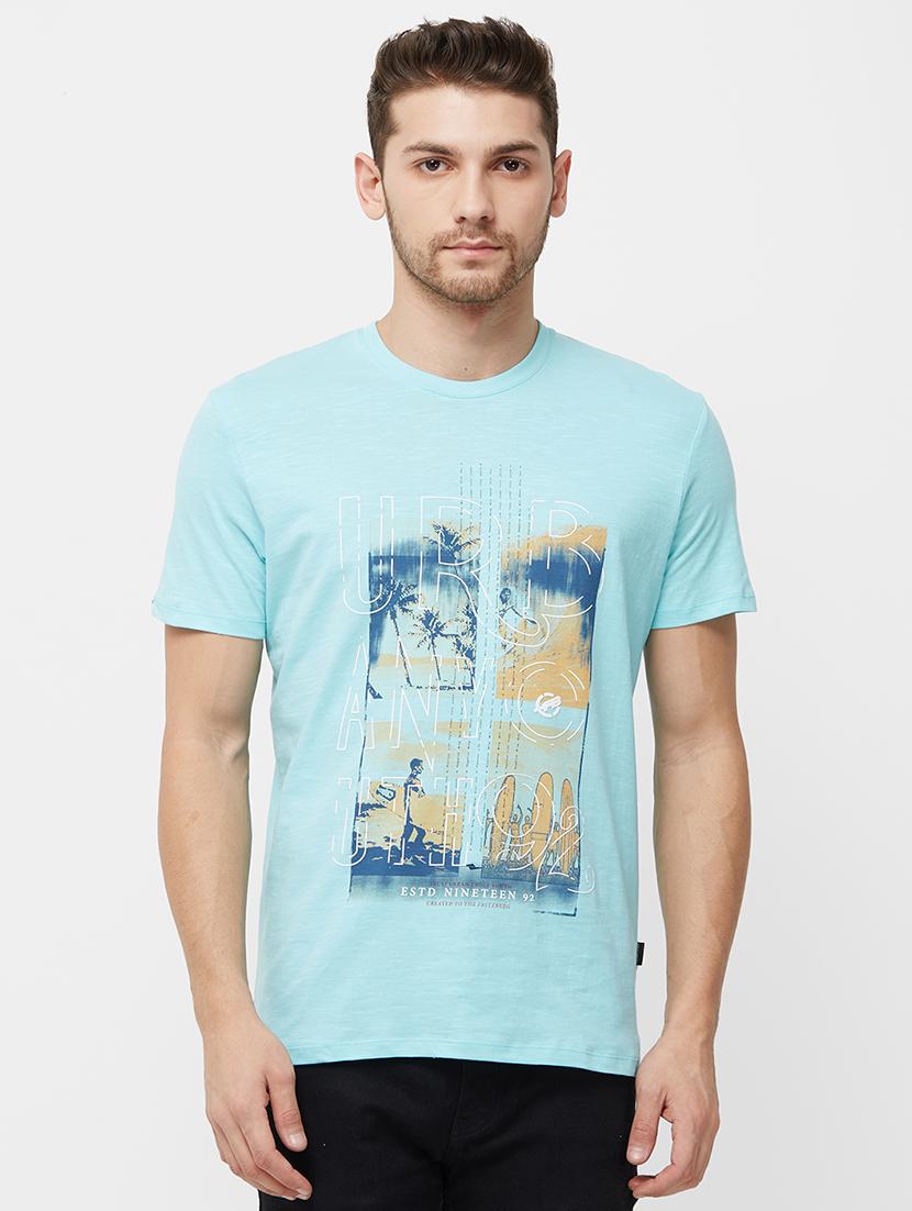 blue front print t-shirt - 16100011 - Zoom Image - 1