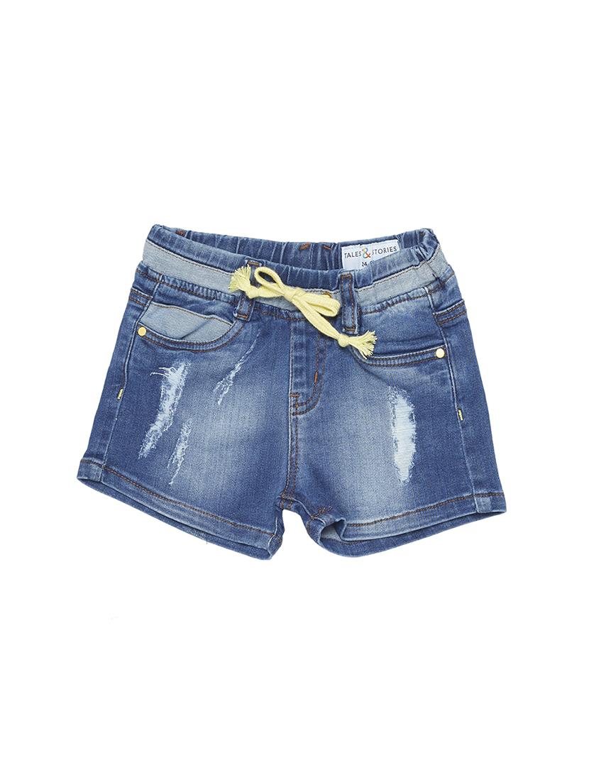 blue cotton shorts - 16100097 - Zoom Image - 1