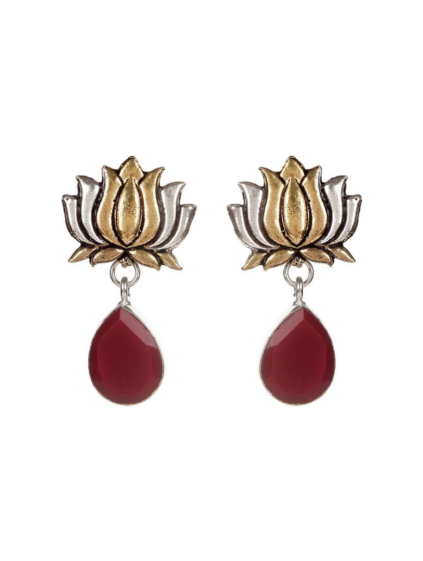 red metal drop earring - 16100743 - Zoom Image - 1