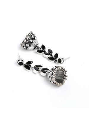 black metal jhumka earring - 16100799 - Standard Image - 2