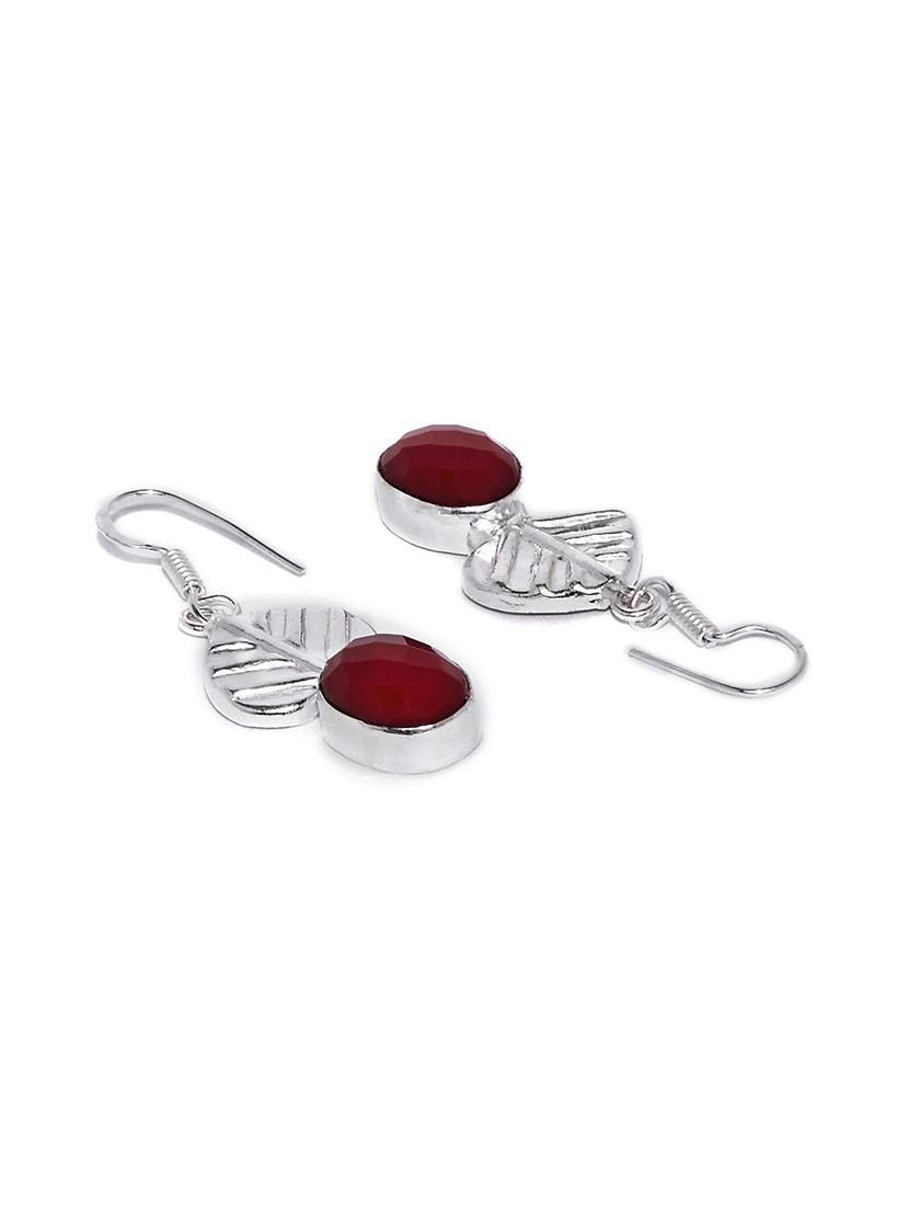 red metal drop earring - 16100853 - Zoom Image - 2