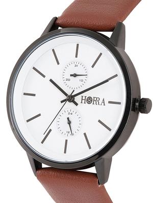 brown strap chronographic watch - 16100939 - Standard Image - 3