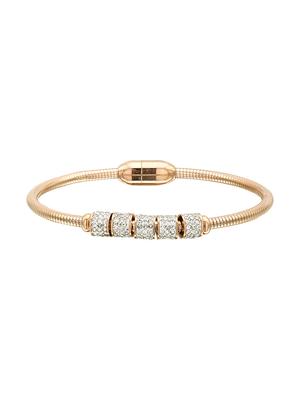 gold satin less steel bangle bracelet - 16100964 - Standard Image - 2