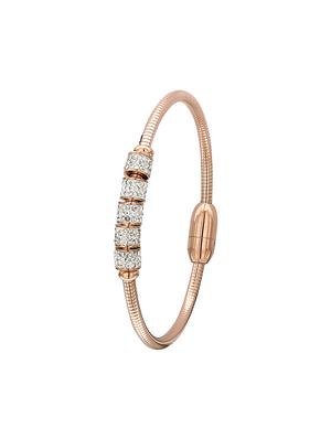 gold satin less steel bangle bracelet - 16100964 - Standard Image - 3