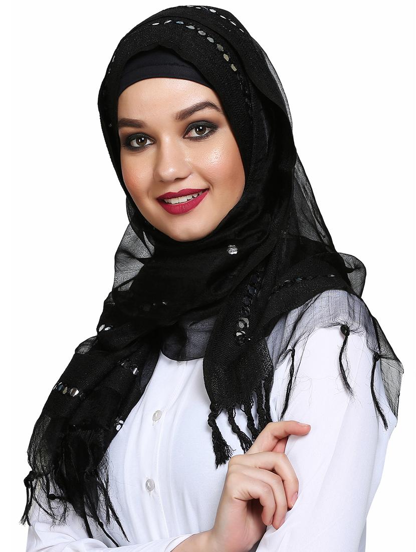 mirror work plain dupatta - 16101092 - Zoom Image - 2