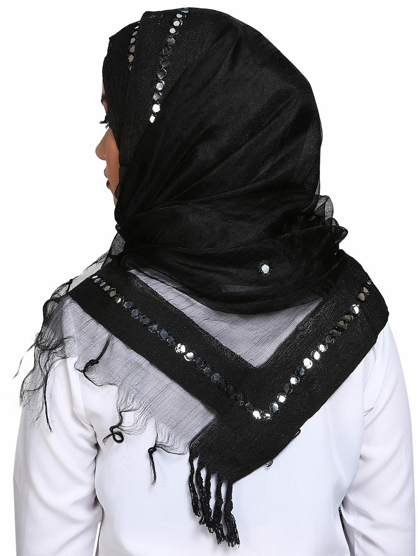 mirror work plain dupatta - 16101092 - Zoom Image - 3
