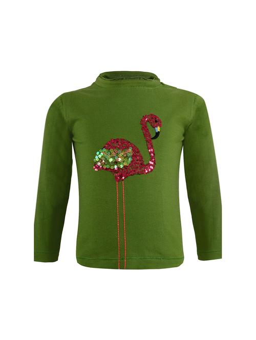 green cotton blend top - 16102054 - Standard Image - 1