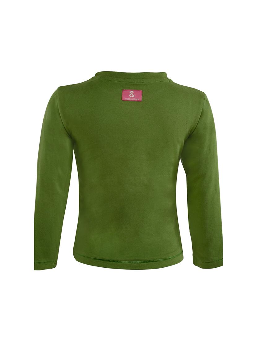 green cotton blend top - 16102054 - Zoom Image - 2