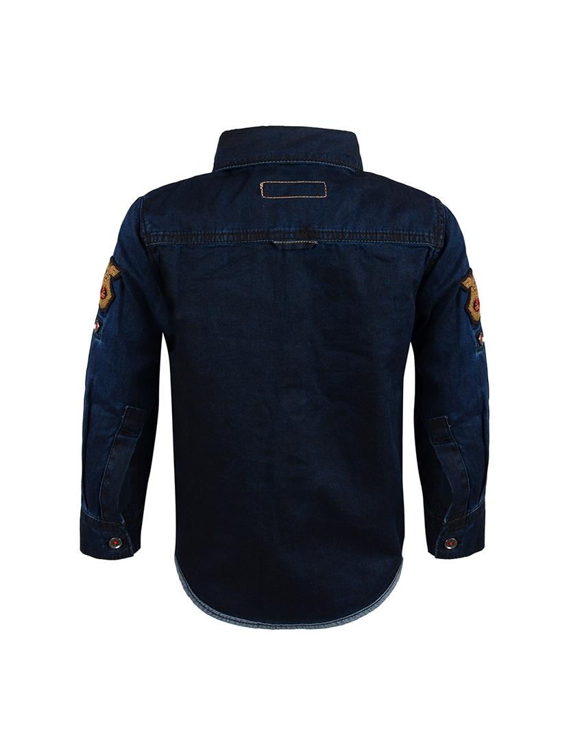 dark blue cotton shirt - 16103846 - Zoom Image - 2