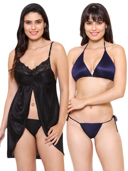 lace detail nightwear set - 16104438 - Standard Image - 1