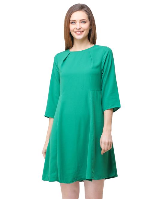 pleat detail a-line dress - 16104480 - Standard Image - 1
