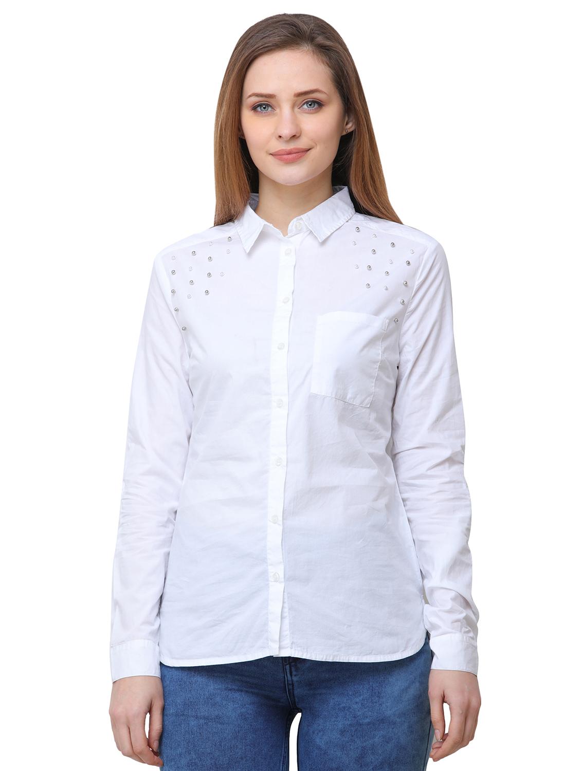 pocket patch pearl embellished shirt - 16104489 - Zoom Image - 1