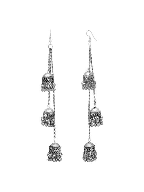 silver plated drop earring - 16104796 - Standard Image - 1