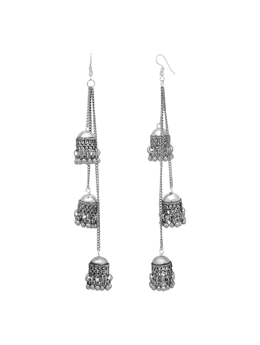 silver plated drop earring - 16104796 - Zoom Image - 1