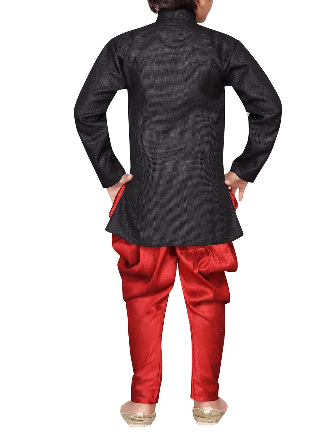 black jute sherwani set - 16105692 - Zoom Image - 3