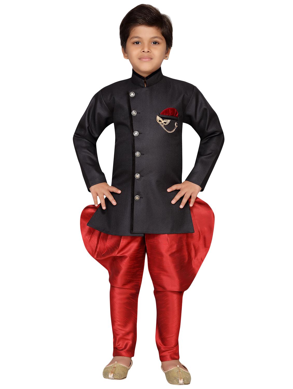 black jute sherwani set - 16105692 - Zoom Image - 4