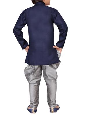 blue jute sherwani set - 16105693 - Standard Image - 3