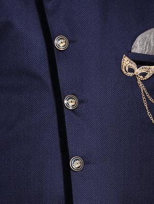 blue jute sherwani set - 16105693 - Standard Image - 5