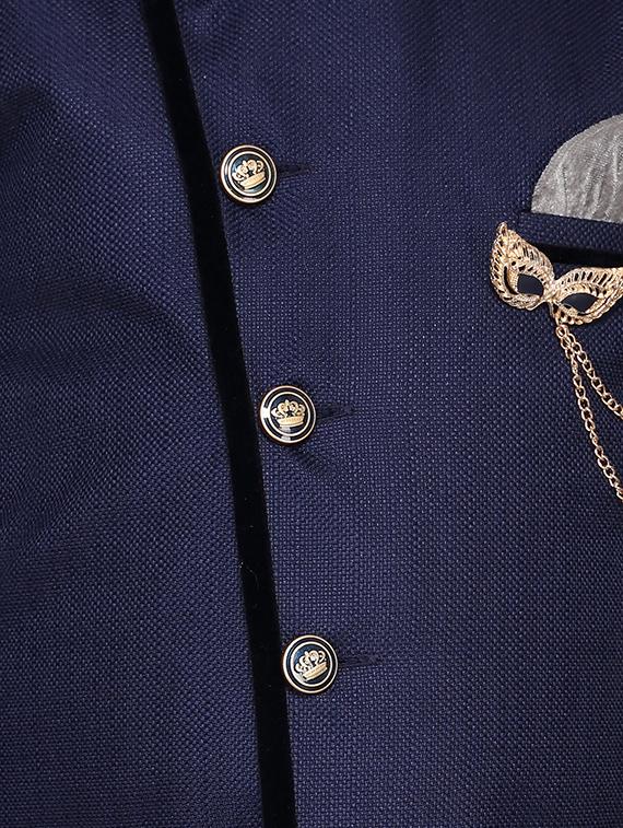 blue jute sherwani set - 16105693 - Zoom Image - 5