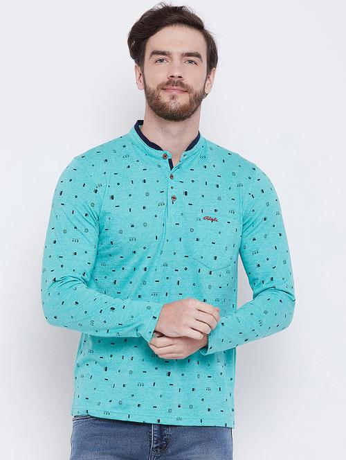 blue all over printed t-shirt - 16105869 - Standard Image - 1