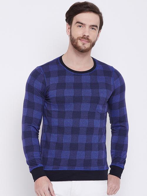blue checkered pocket t-shirt - 16105887 - Standard Image - 1
