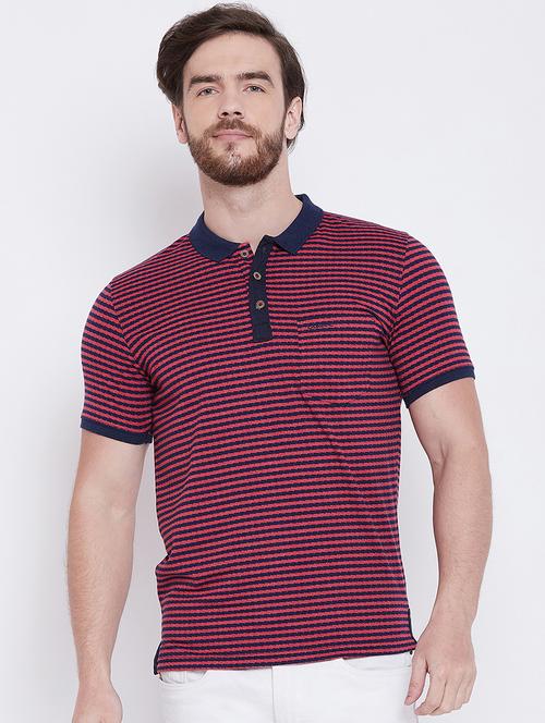 red striped polo t-shirt - 16105899 - Standard Image - 1