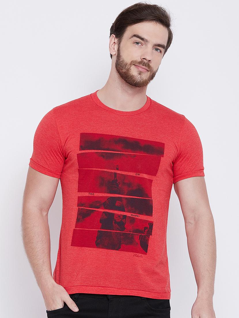 red front print t-shirt - 16105903 - Zoom Image - 1