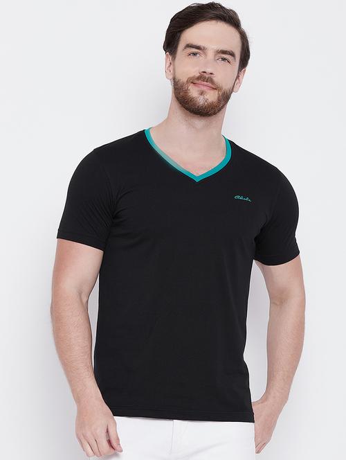 black solid t-shirt - 16105912 - Standard Image - 1