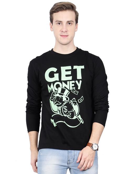 black cotton chest print tshirt - 16106174 - Standard Image - 1